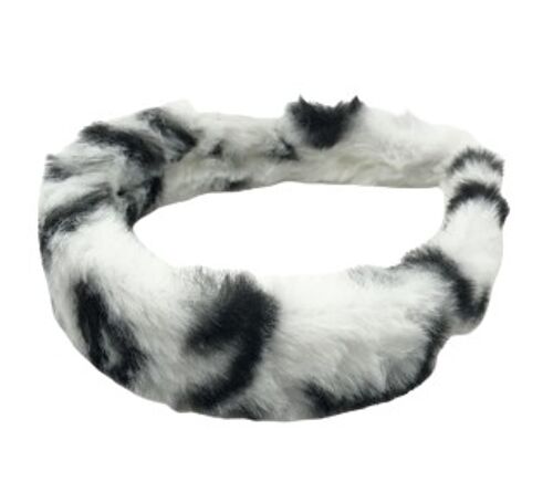 White Leopard Faux Fur Headband