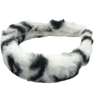 White Leopard Faux Fur Headband