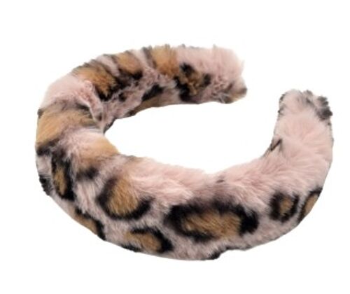 Blush Leopard Faux Fur Headband