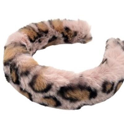 Blush Leopard Faux Fur Headband