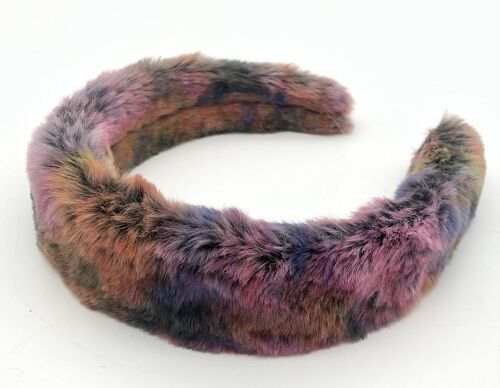 Fuchsia Tie Dye Faux Fur Headband