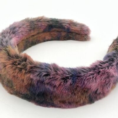 Fuchsia Tie Dye Faux Fur Headband