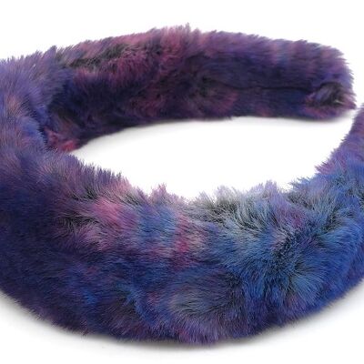 Purple Tie Dye Faux Fur Headband