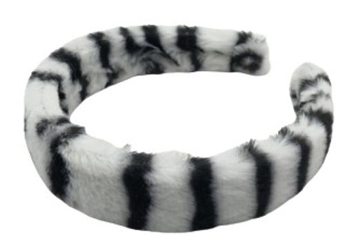 White Zebra Print Faux Fur Headband