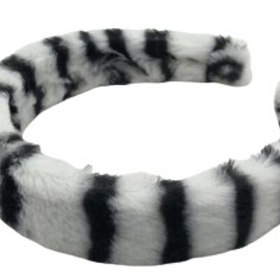 White Zebra Print Faux Fur Headband
