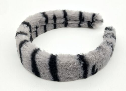 Mink Zebra Print Faux Fur Headband
