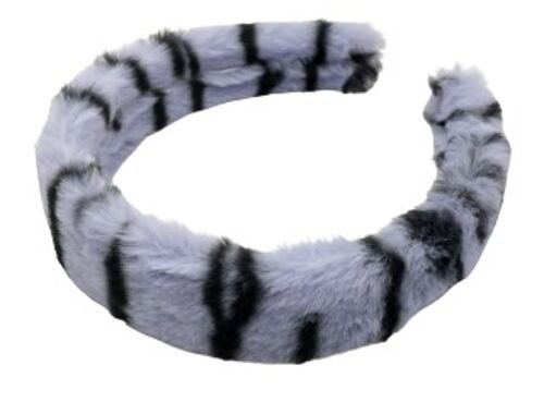 Lilac Zebra Print Faux Fur Headband