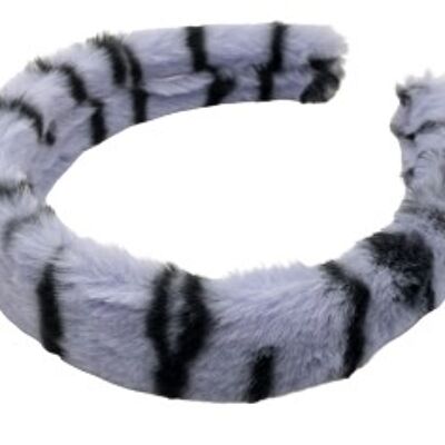 Lilac Zebra Print Faux Fur Headband