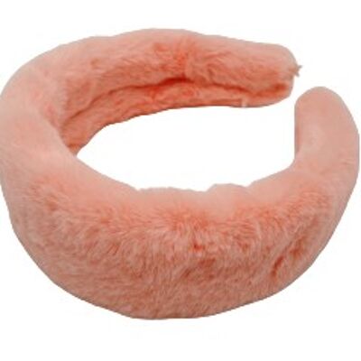 Coral Faux Fur Headband