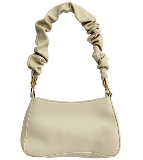 Nude Ruched handle bag