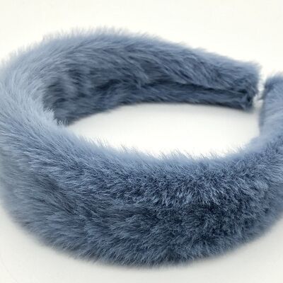 Light Blue Faux Fur Headband
