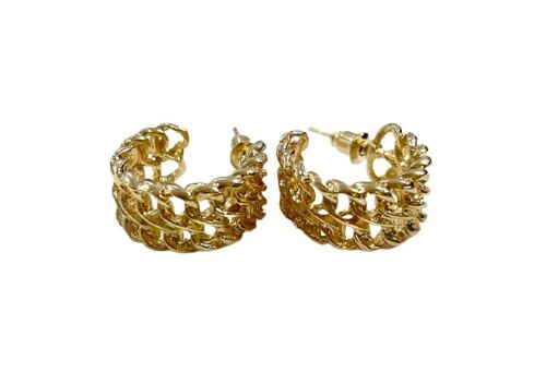 Gold Swirl Hoop Earrings
