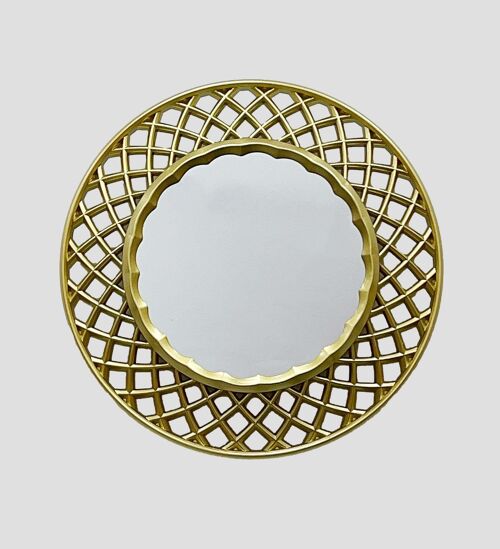 Gold Criss Cross Design Mirror