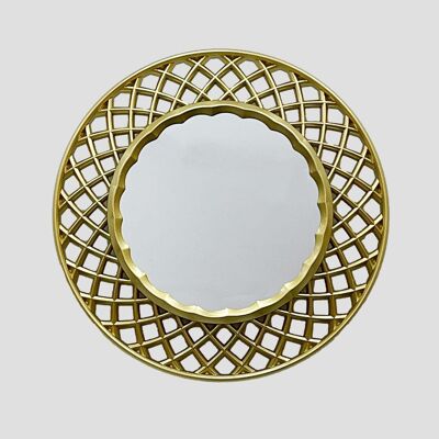 Gold Criss Cross Design Mirror