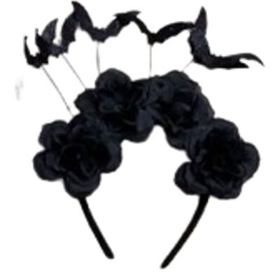 Black Bat Floral headband
