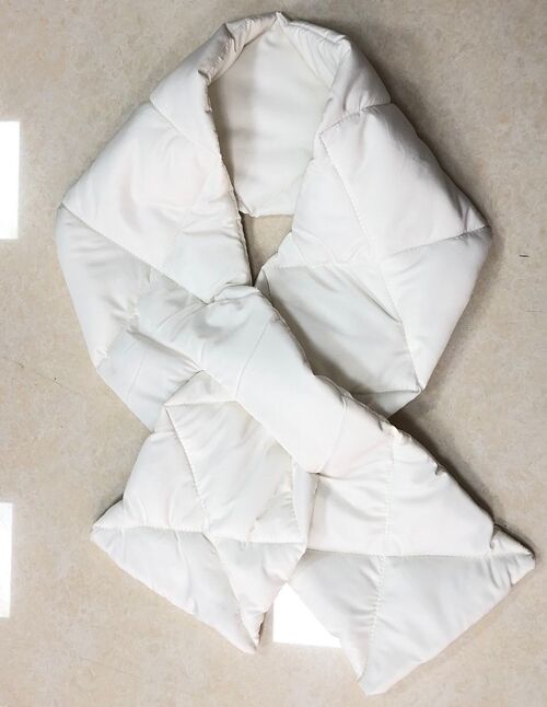 White Padded Quilted Scarf