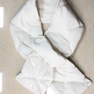White Padded Quilted Scarf