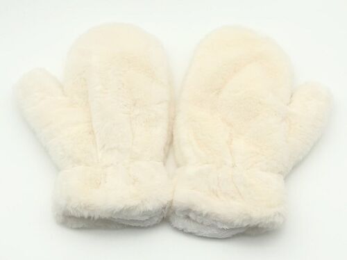 White Faux Fur Gloves