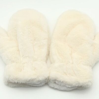 White Faux Fur Gloves