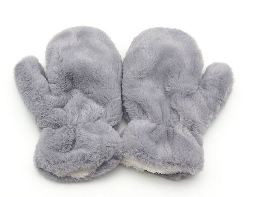 Grey Faux Fur Gloves