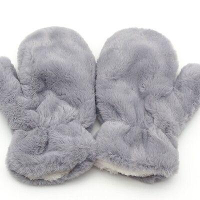 Grey Faux Fur Gloves