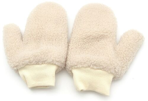 Cream Teddy Gloves