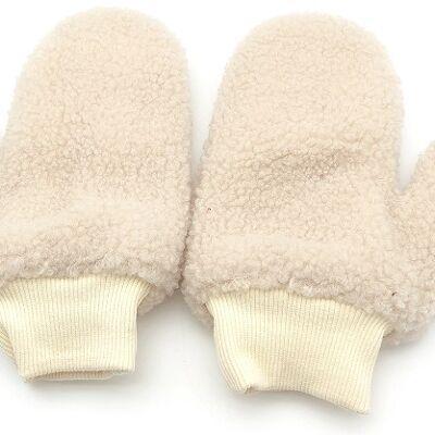 Cream Teddy Gloves