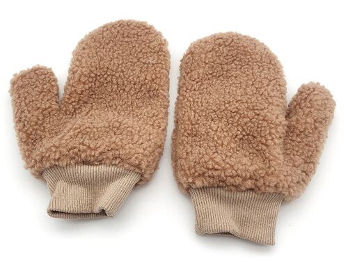 Beige Teddy Gloves