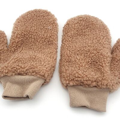 Beige Teddy Gloves