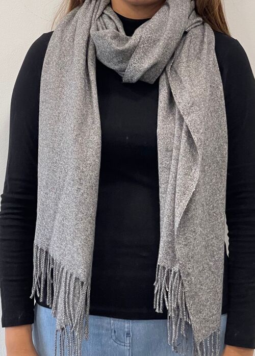 Plain Marl Soft Touch Thick Scarf - L.GREY
