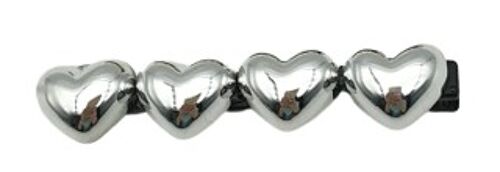 Silver Hearts Hairclip