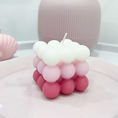 Pink Ombre Bubble Candle