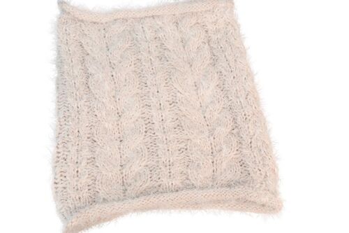 Cream Fuzzy Knitted Snood