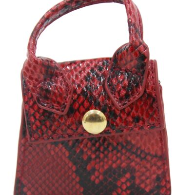 Red snakeskin mini bag