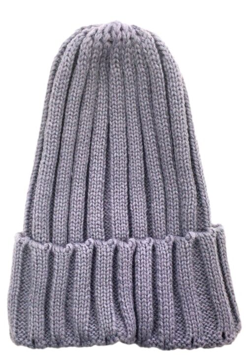 Grey Plain Knitted Beanie