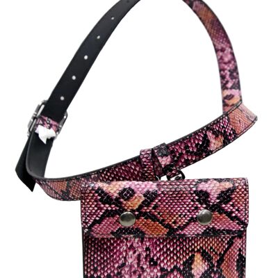 Fuchsia Snake Hanging Purse Belt