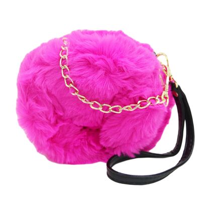 Pink Circle Fur bag