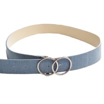 Ceinture denim double boucle cercle