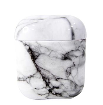 Étui Air Pod aspect marbre blanc et gris