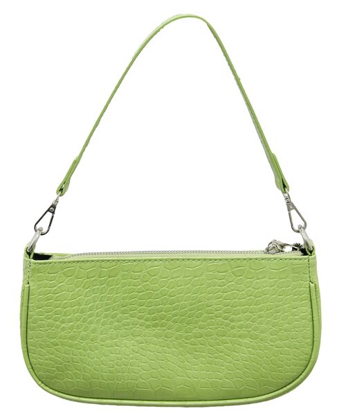Lime Croc Shoulder Bag
