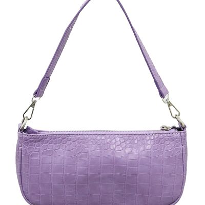 Lilac Croc Shoulder Bag