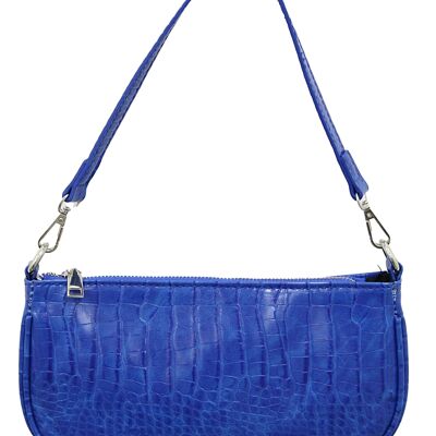 Blue PU Croc Bag