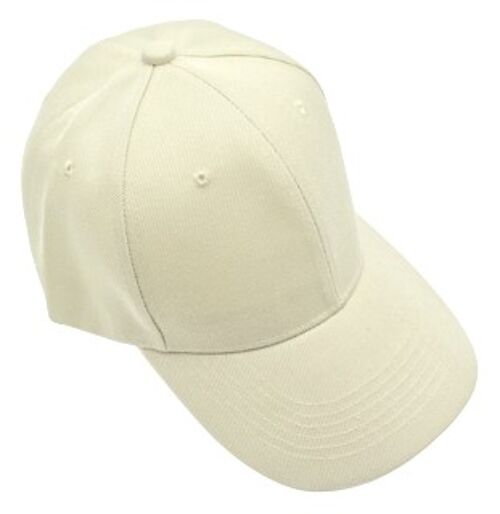 Cream Plain Baseball Cap