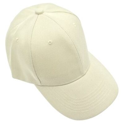 Cream Plain Baseball Cap