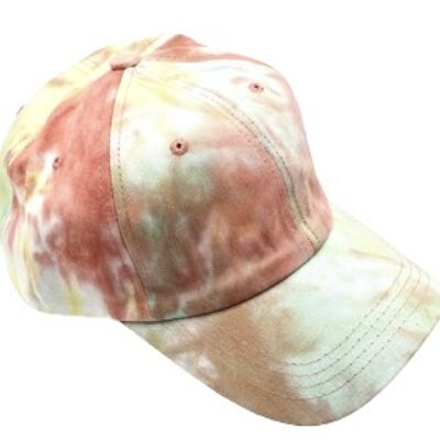 Cappellino tie-dye rosa menta