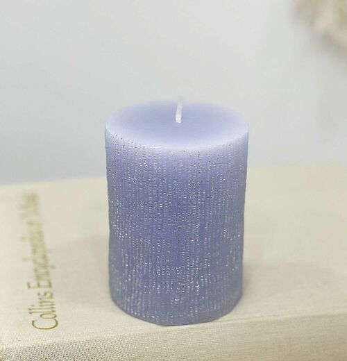 Lilac with Silver Detail 10cm Candle