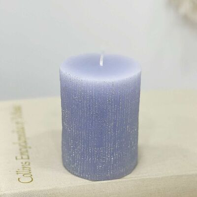 Lilac with Silver Detail 10cm Candle