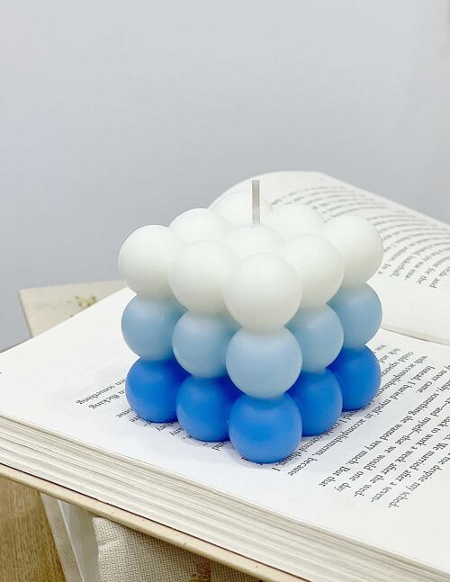 Blue Ombre Bubble Candle