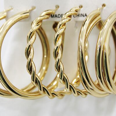 Gold Multi Pack Hoop Earrings
