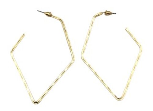 Gold Diamond Geo Shape Earrings